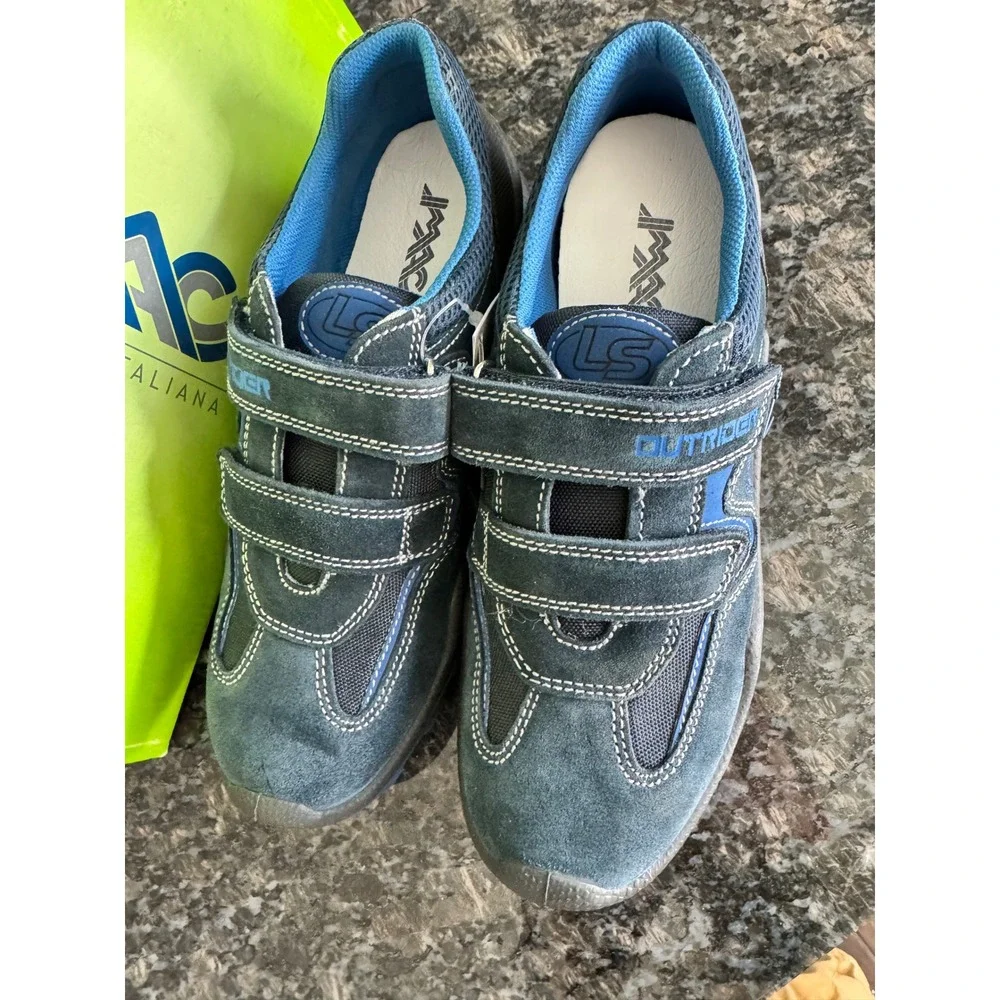 IMAC Outrider Mens Blue Suede Leather Hook Loop Sneakers Shoes Italy Size‎ 37